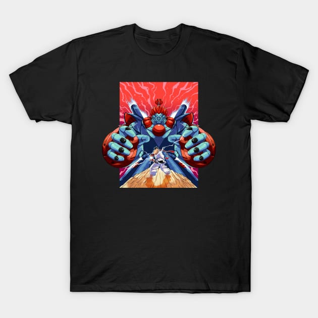 Mecha Demon vs World Warrior T-Shirt by manoystee
